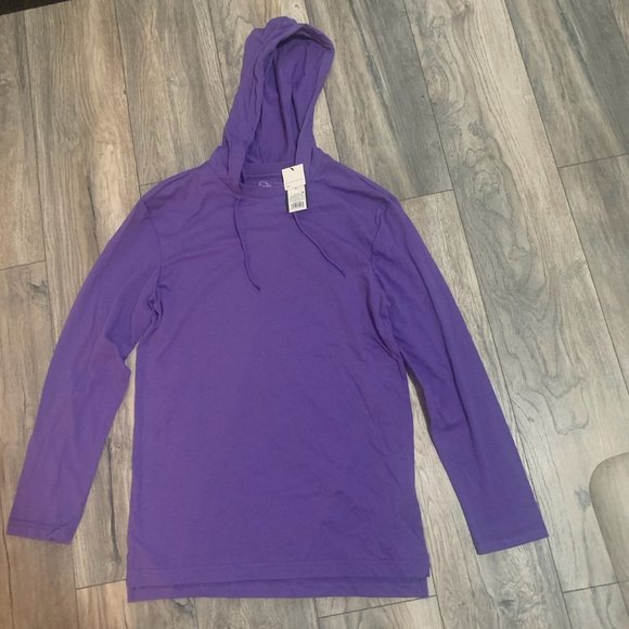 NWT ORIGINAL USE BOXY MOUNTAIN PURPLE LONG SLEEVE HOODED SHIRT SMALL - Picture 6 of 11